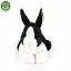 Plyšový králik ležiaci bielo čierny 23 cm, EKO- FRIENDLY