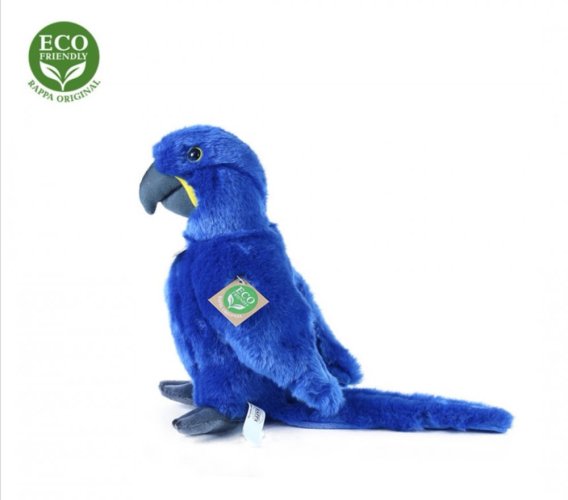 Plyšový papagáj Ara Hyacintová, stojaci , 23 cm, ECO-FRIENDLY