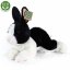Plyšový králik ležiaci bielo čierny 23 cm, EKO- FRIENDLY